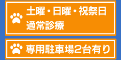 土日祝日診療受付 専用駐車場2台有り